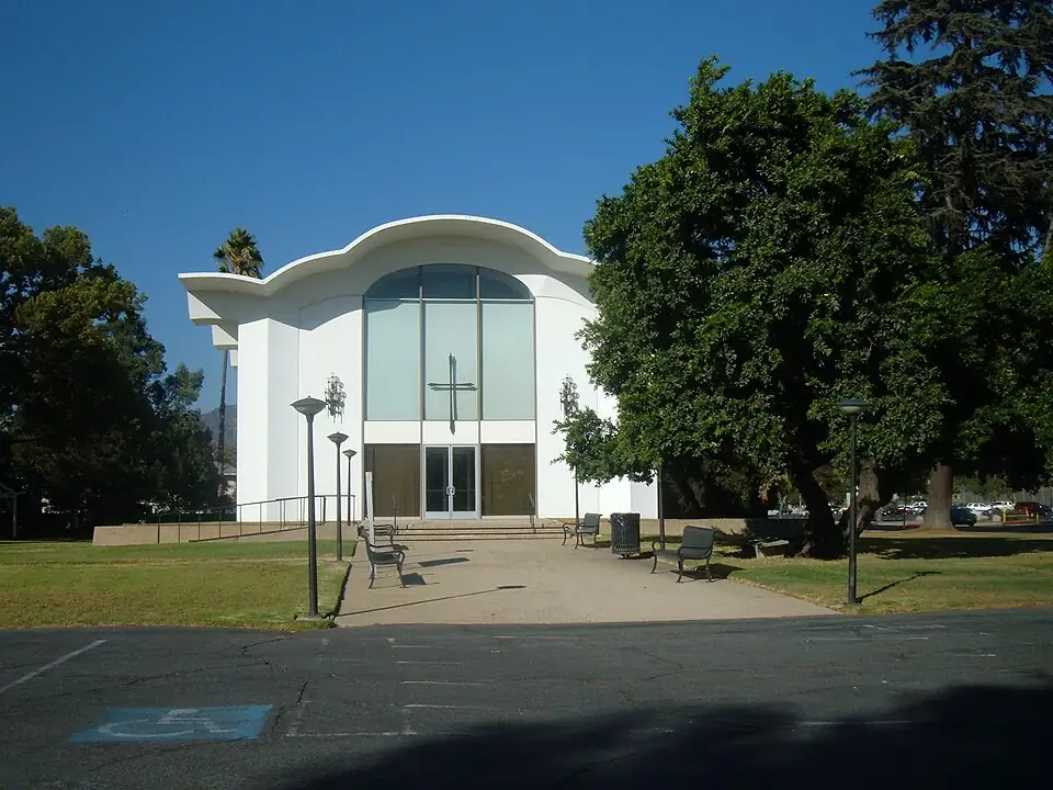 The United Methodist Church in La Verne, California, where The Graduate's wedding finale was filmed.