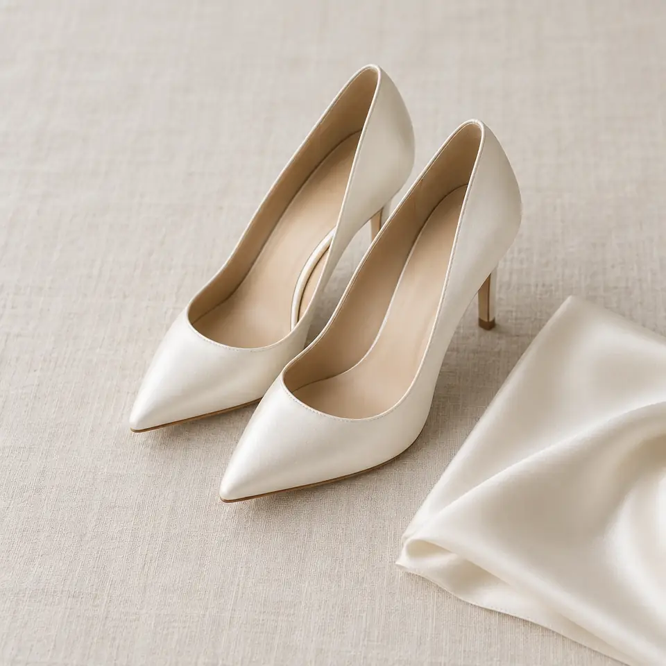 Ivory or white satin (illustration)