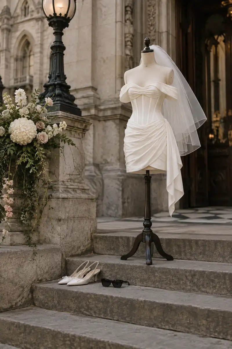 Illustration of the style of the wedding of Charli XCX and George Daniel