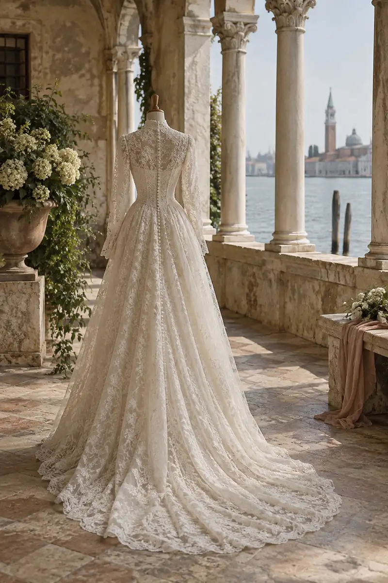 Illustration of the style of the wedding of Jeff Bezos and Lauren Sánchez