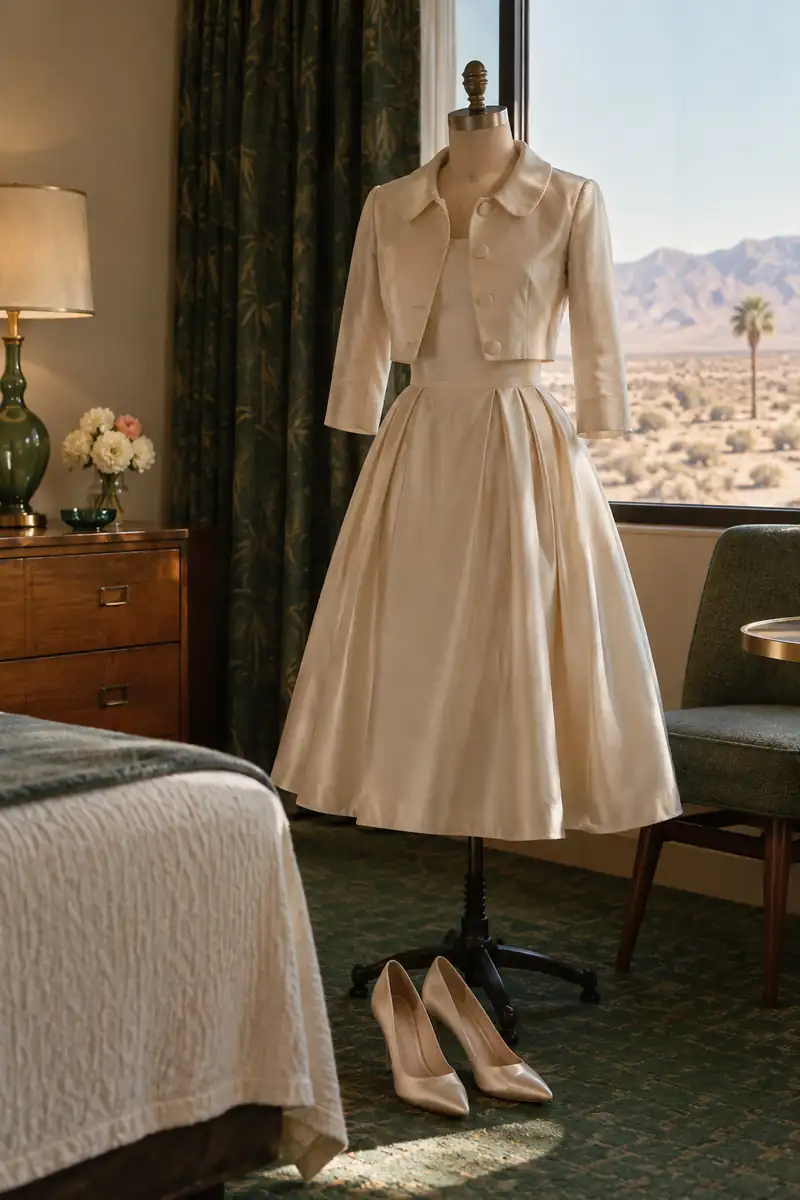 Illustration of the style of the wedding of Paul Newman and Joanne Woodward’s Las Vegas Wedding, 1958