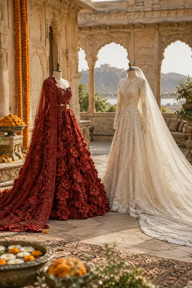 Illustration of the style of the wedding of Priyanka Chopra and Nick Jonas